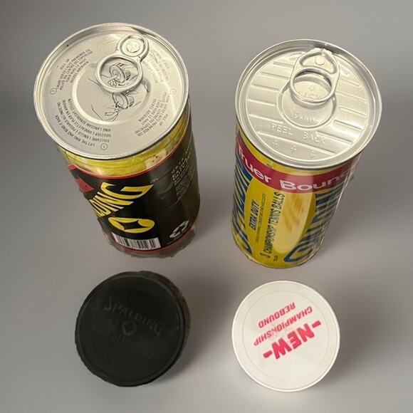 2 VTG Spalding Championship Tennis Balls SEALED Extra Duty Metal Can Cannister - Picture 3 of 5